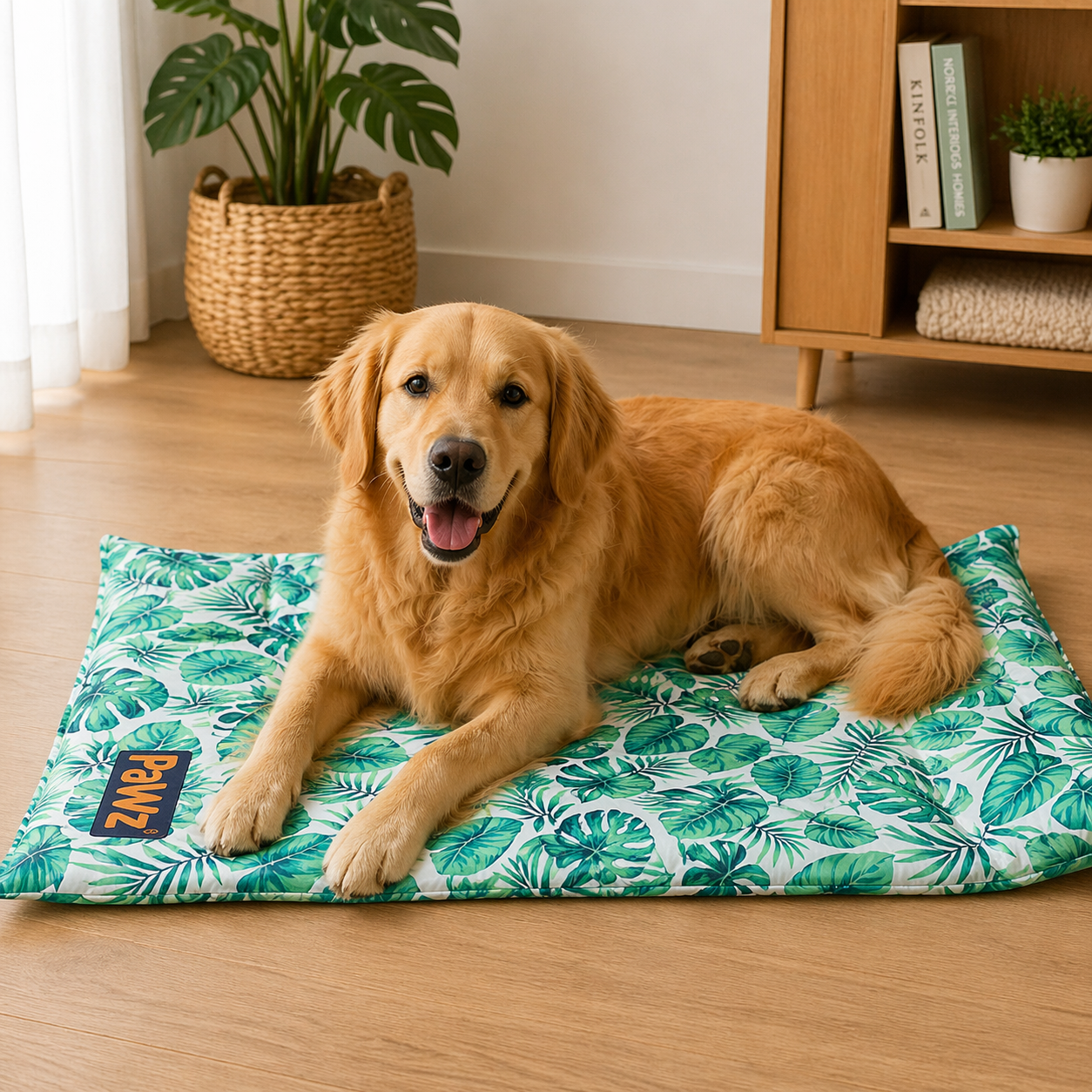 PaWz Leafy Gel Cooling Mat - Green, S