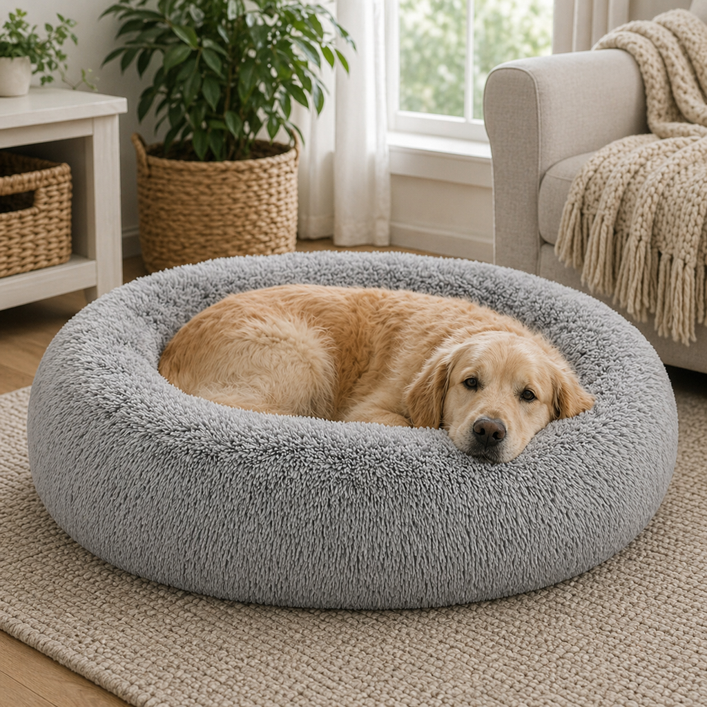 PaWz Memory Foam Donut Bed - Grey, L