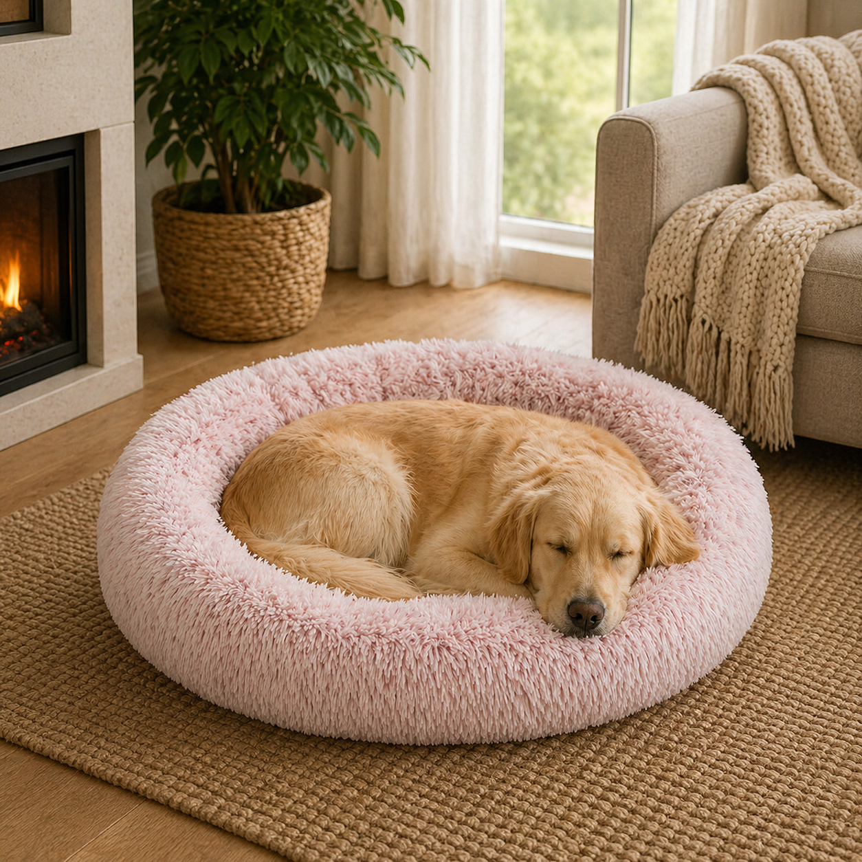 PaWz Soft Plush Bed - Pink, XL