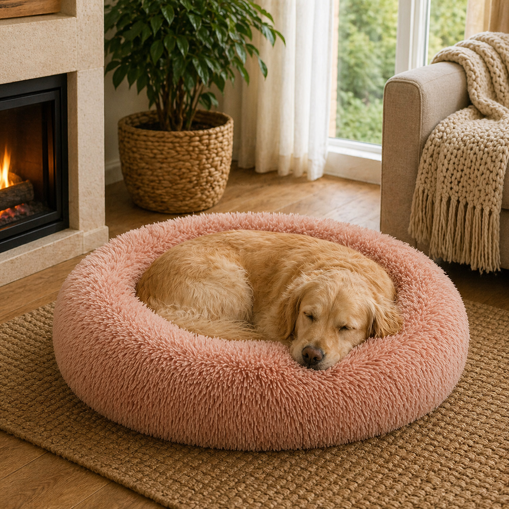 PaWz Plush Comfort Donut Bed - Pink, S