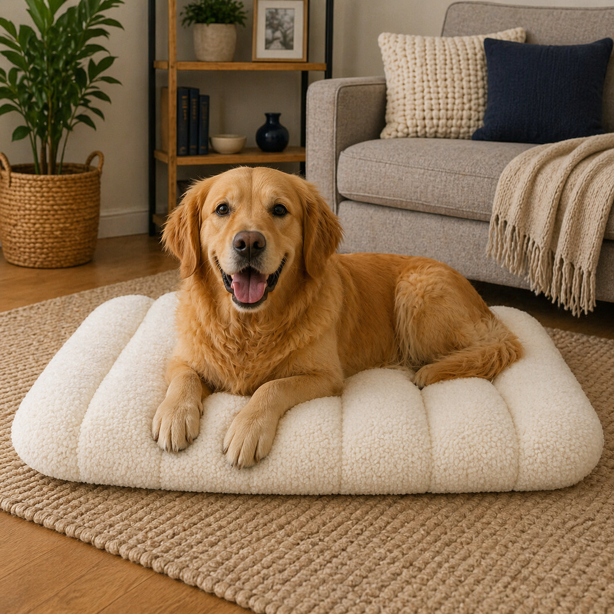 Pawz Orthopedic Sherpa Bed - White, S