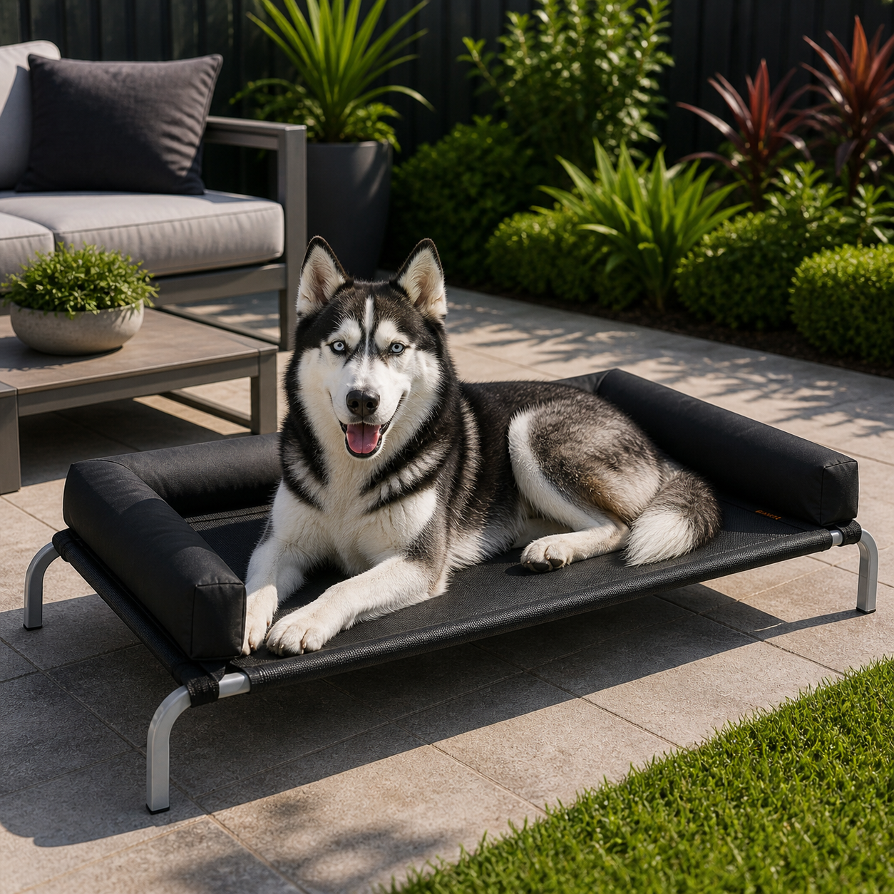 PaWz Elevated Bolster Bed - Black, XL