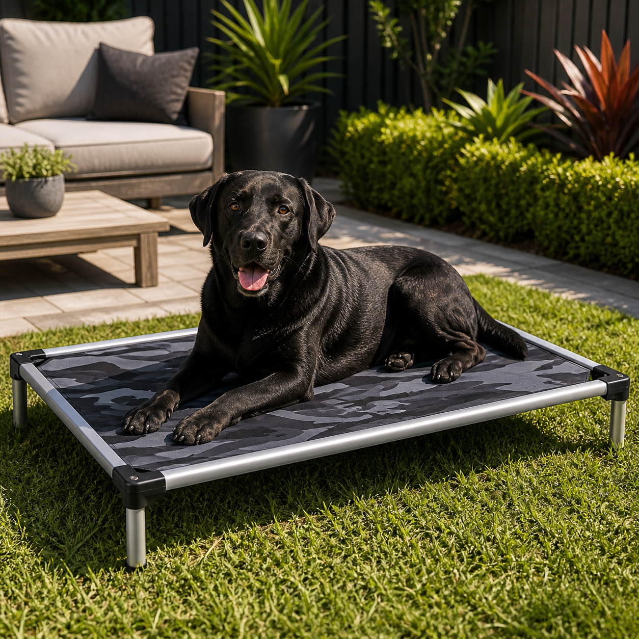 PaWz Aluminium Trampoline Bed - Camo, M