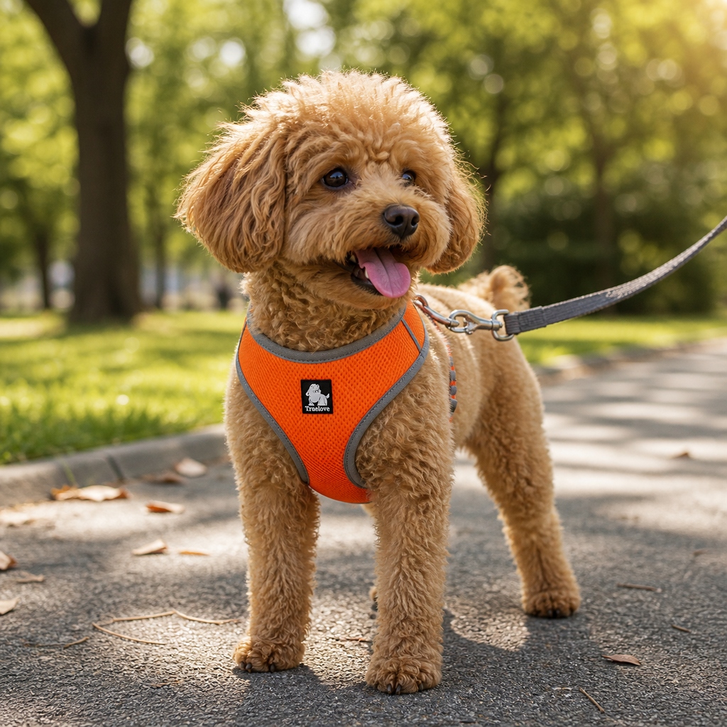 Dog Harness with Steel D Ring - Orange, L