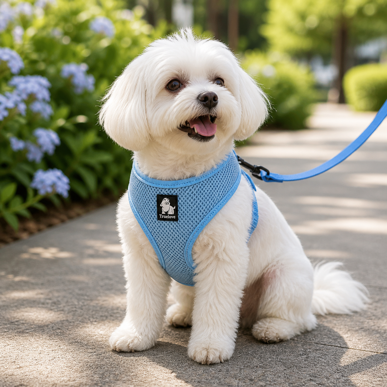 Dog Harness with Steel D Ring - Blue, XS