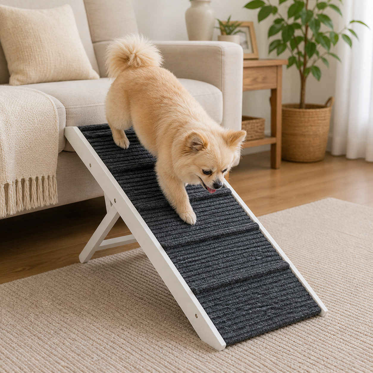 PaWz 5 Step Adjustable White Ramp