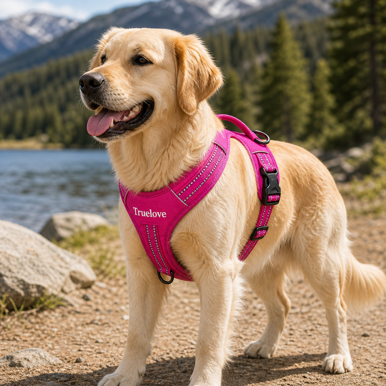 True Love Heavy Duty Sports Dog Harness - Pink, XL