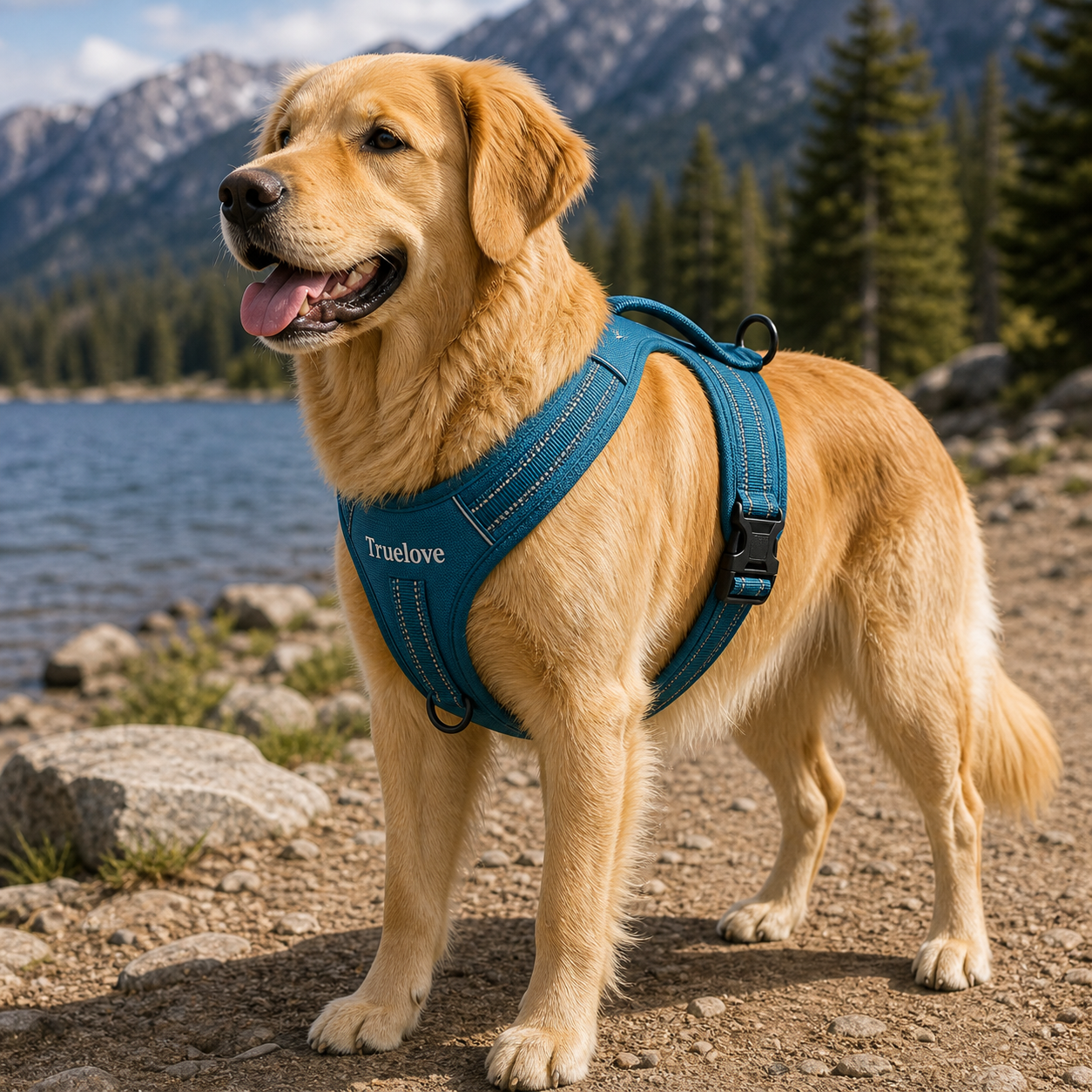 True Love Heavy Duty Sports Dog Harness - Blue, S