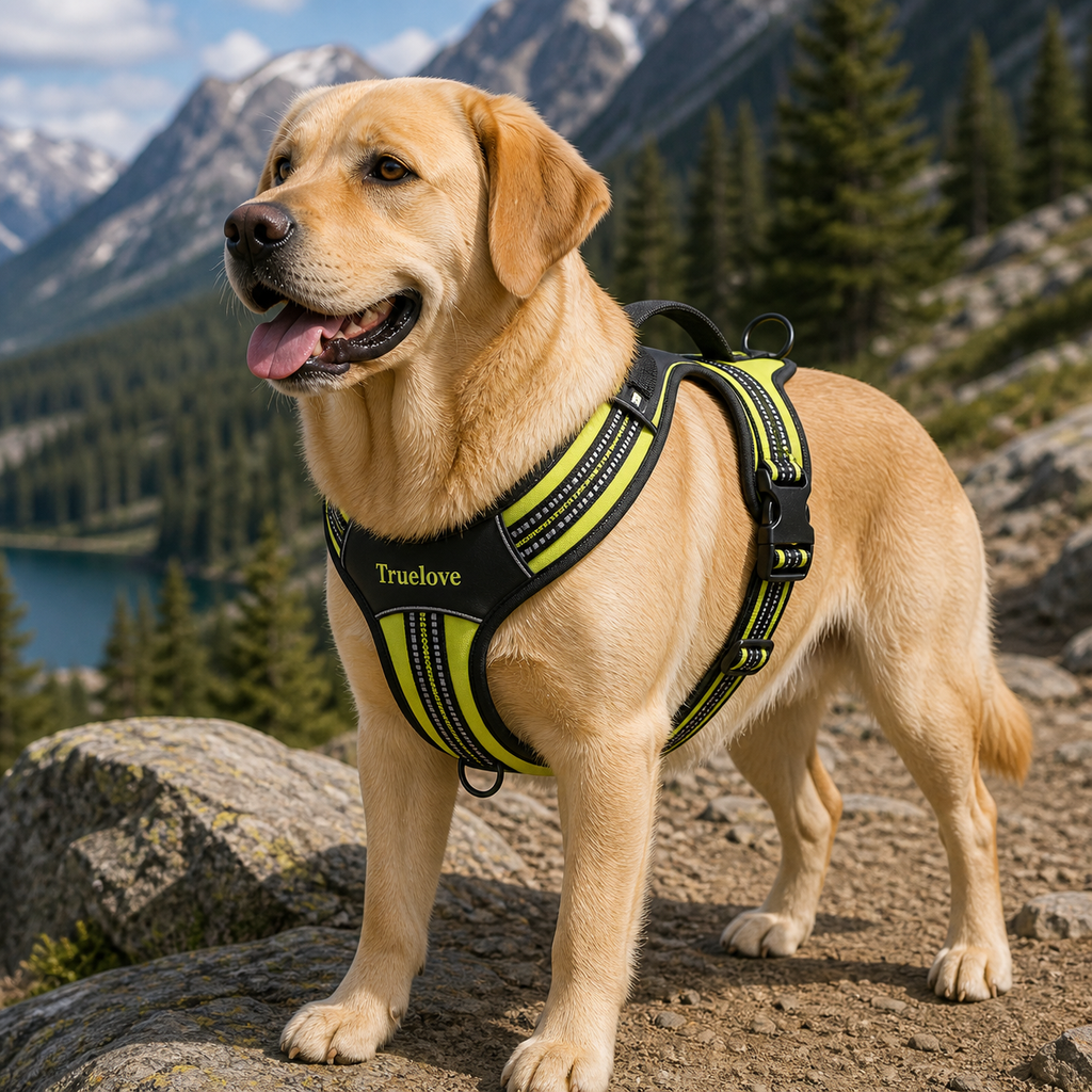True Love Heavy Duty Sports Dog Harness - Neon Yellow, XL