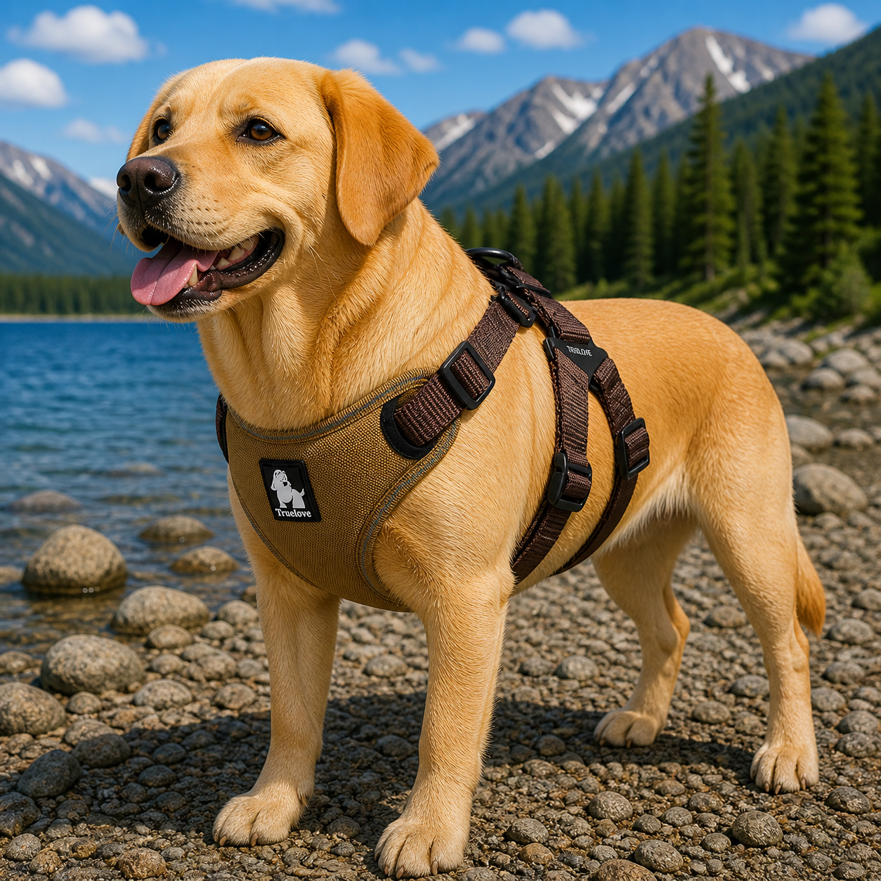 True Love Urban Dog Harness - Brown, S