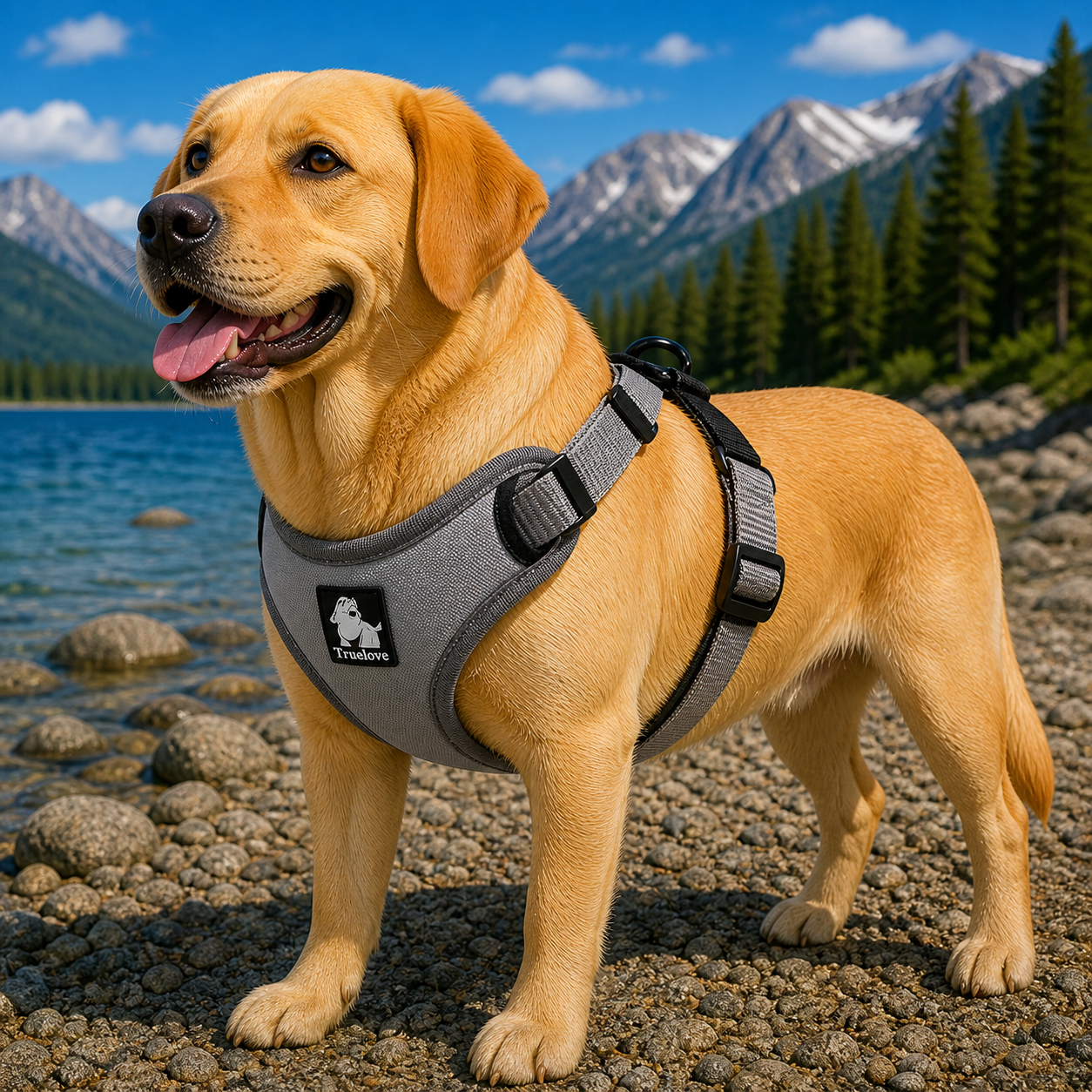 True Love Urban Dog Harness - Grey, L