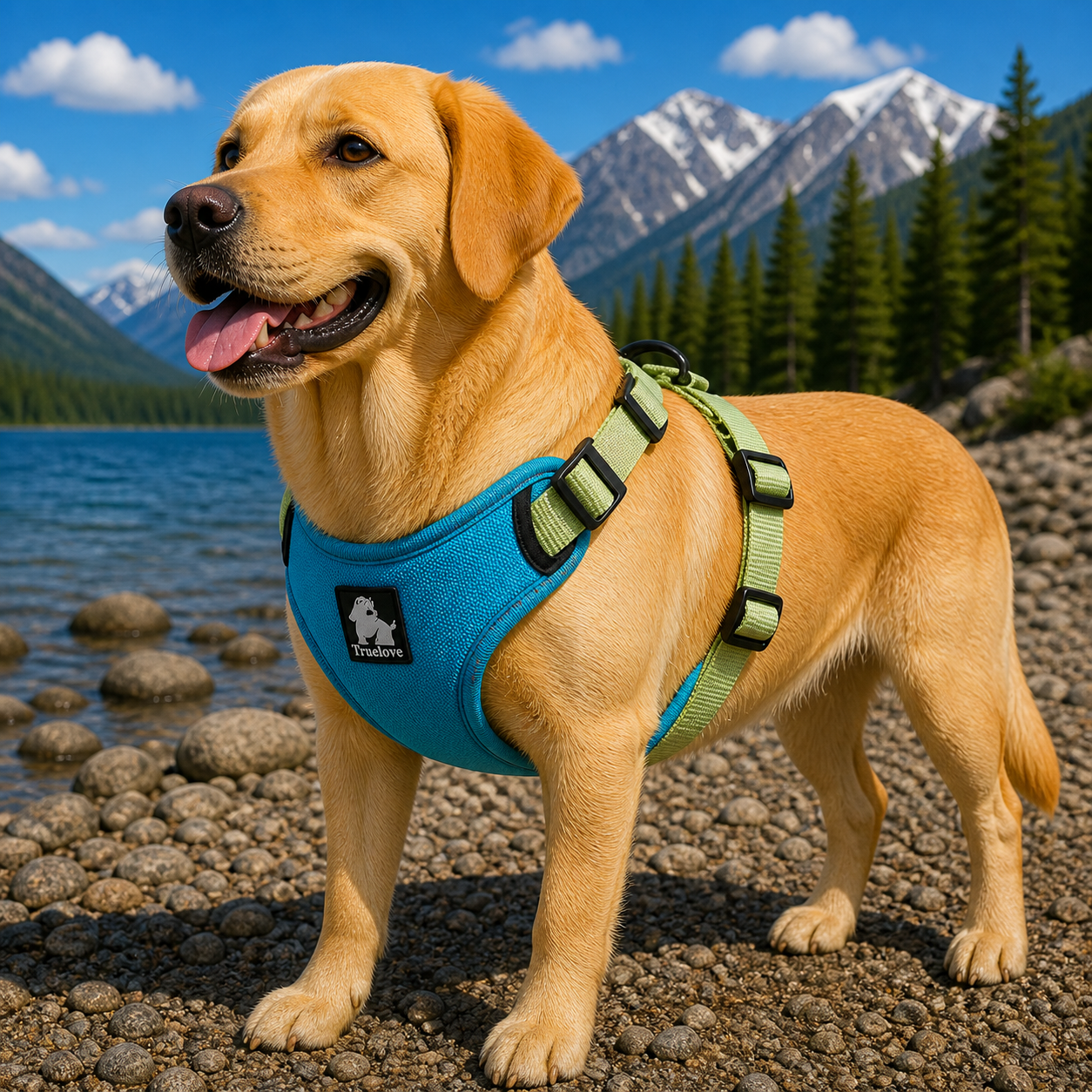 True Love Urban Dog Harness - Green, L