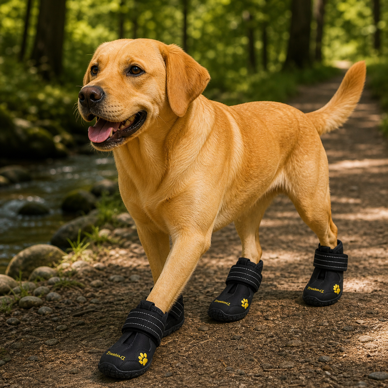 True Love Outdoor Dog Shoes - Black, Size 8