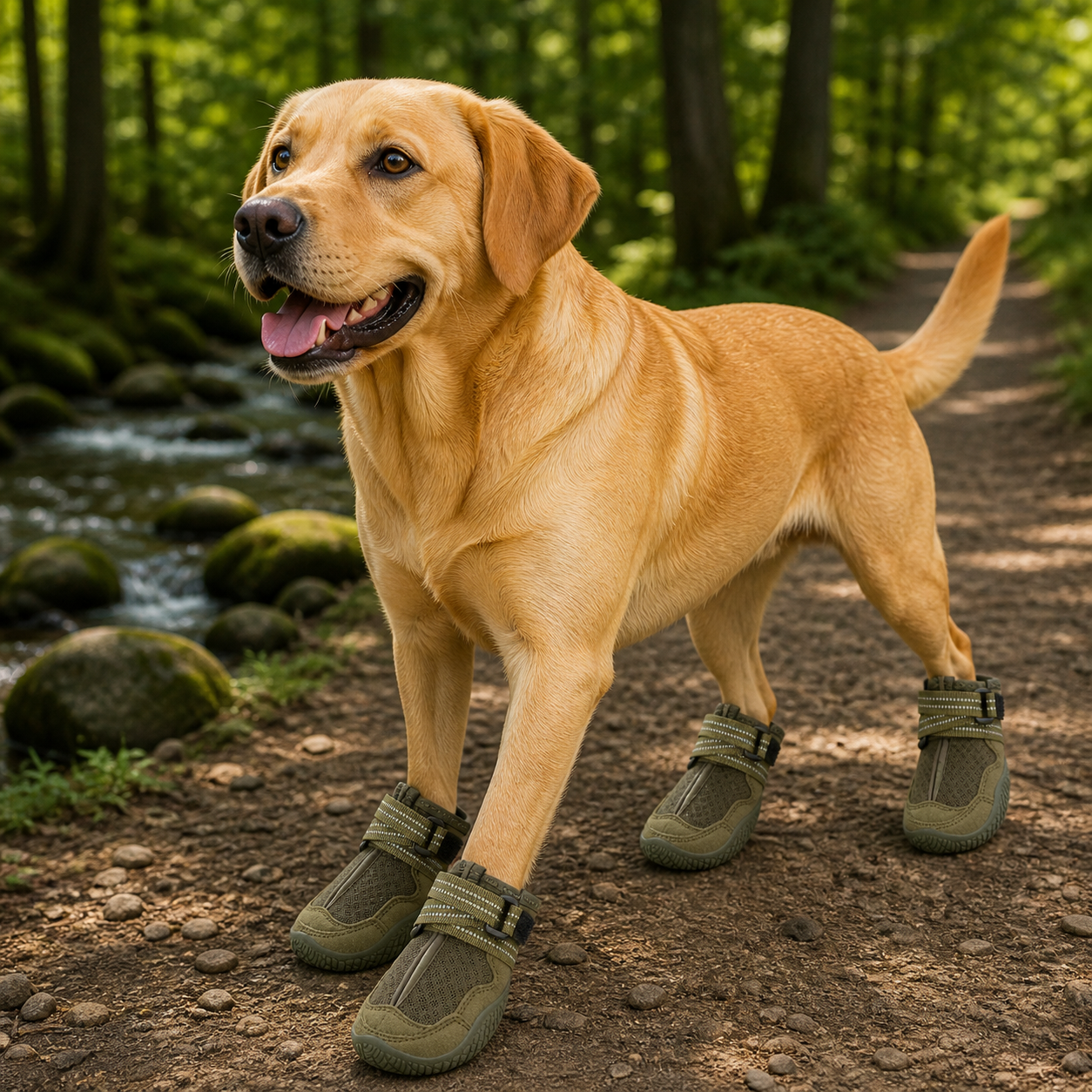 Whinhyepet Outdoor Dog Shoes - Green, Size 5