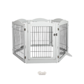 PaWz Pet Playpen – White, 6 Panel