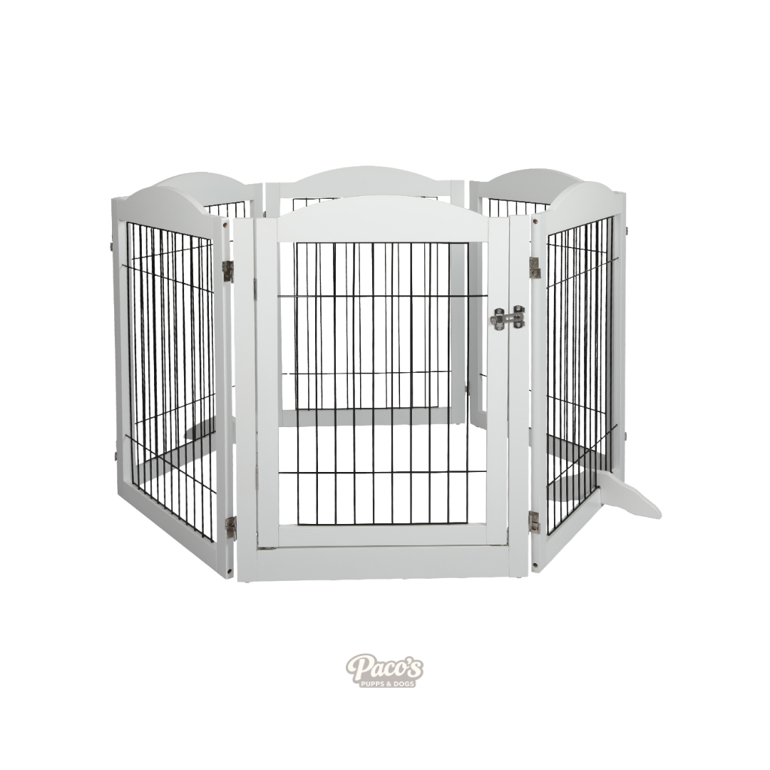 PaWz Pet Playpen – White, 6 Panel