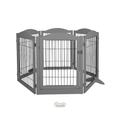 PaWz Pet Playpen – Grey, 6 Panel