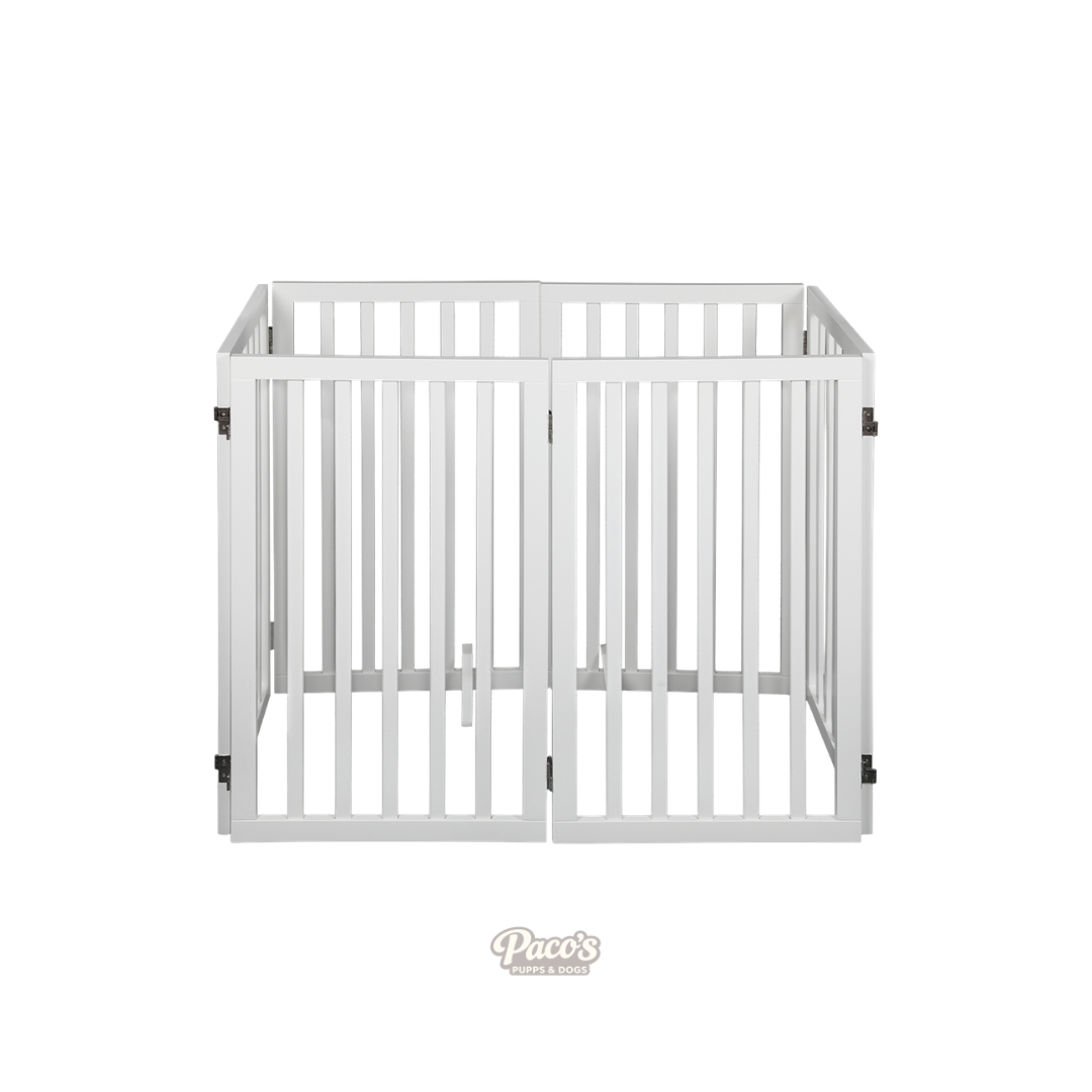 PaWz Wooden Pet Safety Gate – White, 6 Panel