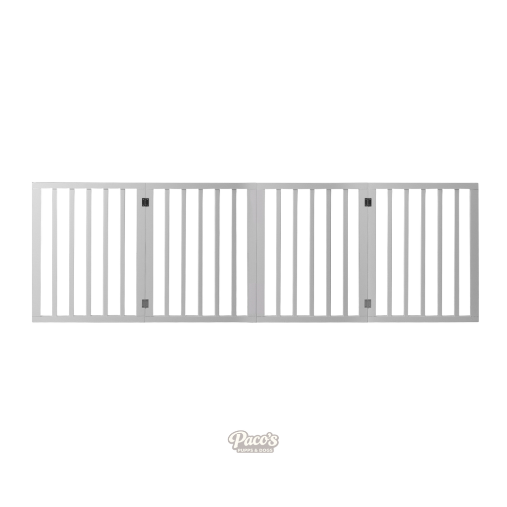 PaWz Retractable Wooden Gate – White, 3 Panel
