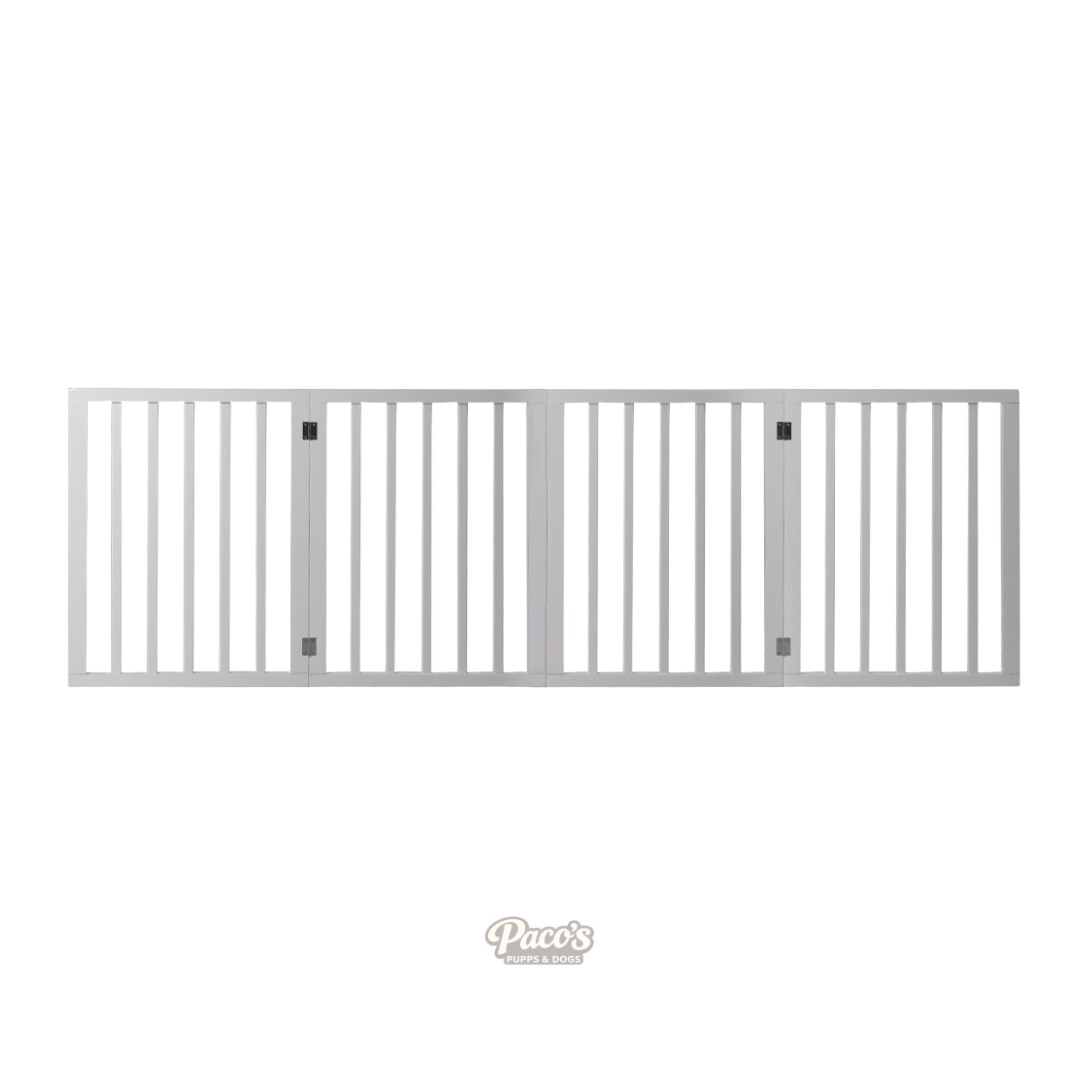 PaWz Retractable Wooden Gate – White, 3 Panel