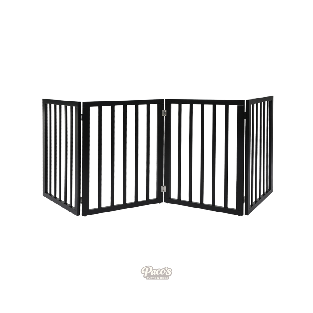 PaWz Wooden Safety Gate – Black, 4 Panel