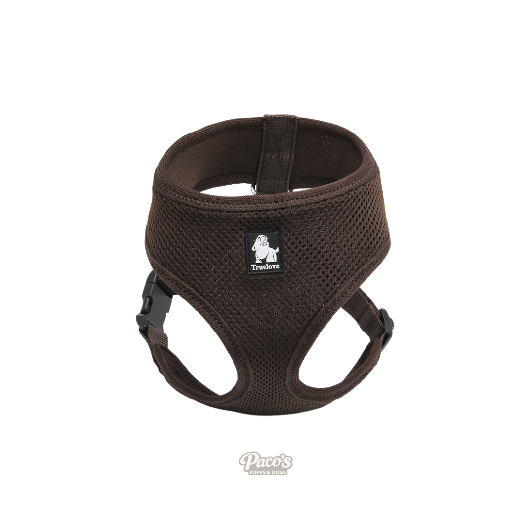 Dog Harness with Steel D Ring - Brown, XS