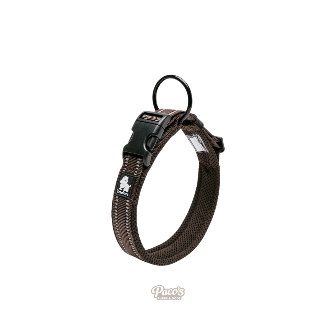 True Love Heavy Duty Reflective Dog Collar - Brown, 3XL
