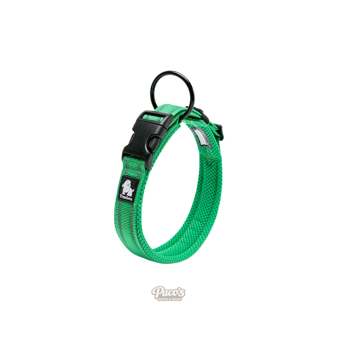 True Love Heavy Duty Reflective Dog Collar - Green, 2XL
