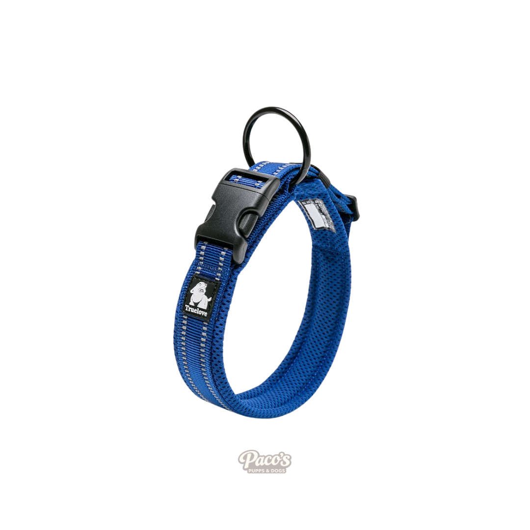 True Love Heavy Duty Reflective Dog Collar - Blue, 2XL