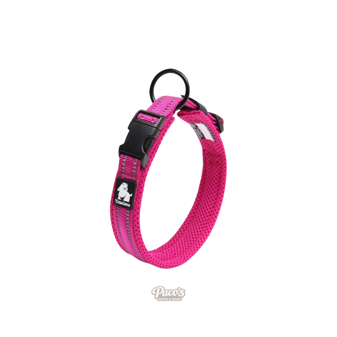 True Love Heavy Duty Reflective Dog Collar - Pink, S