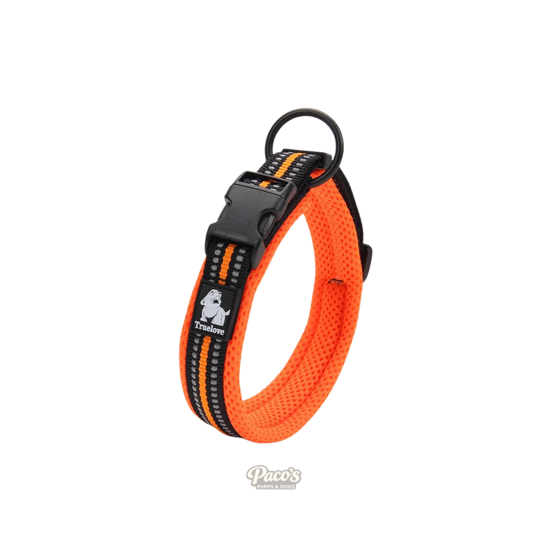 True Love Heavy Duty Reflective Dog Collar - Orange, 3XL