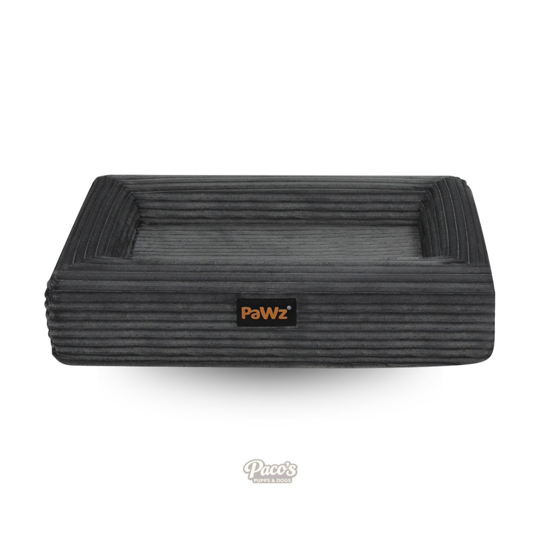 Pawz Orthopedic Corduroy Bed - Grey, M