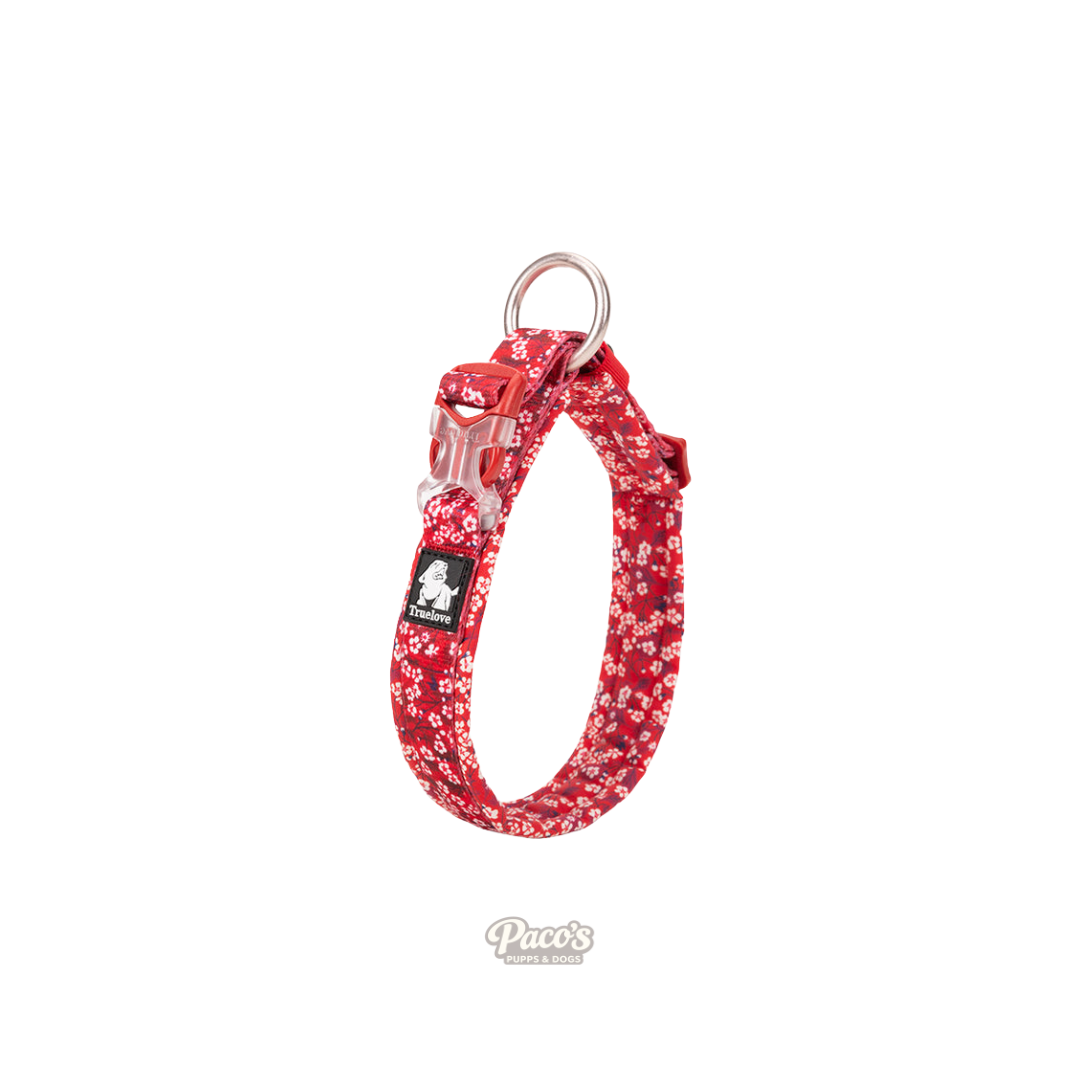TrueLove Floral Dog Collar - Red, S
