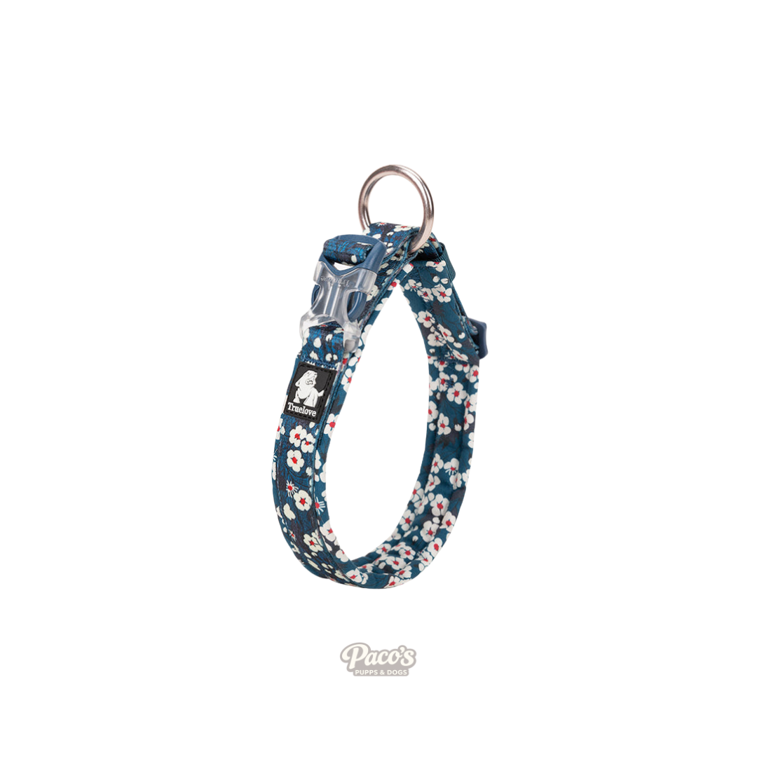TrueLove Floral Dog Collar - Blue, XS