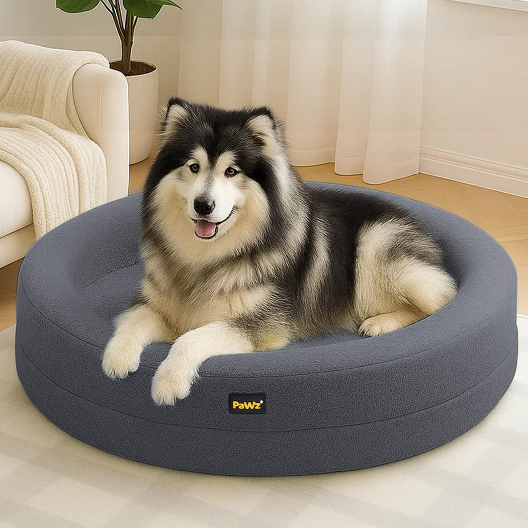 Pawz Sherpa Donut Bed - Dark, L