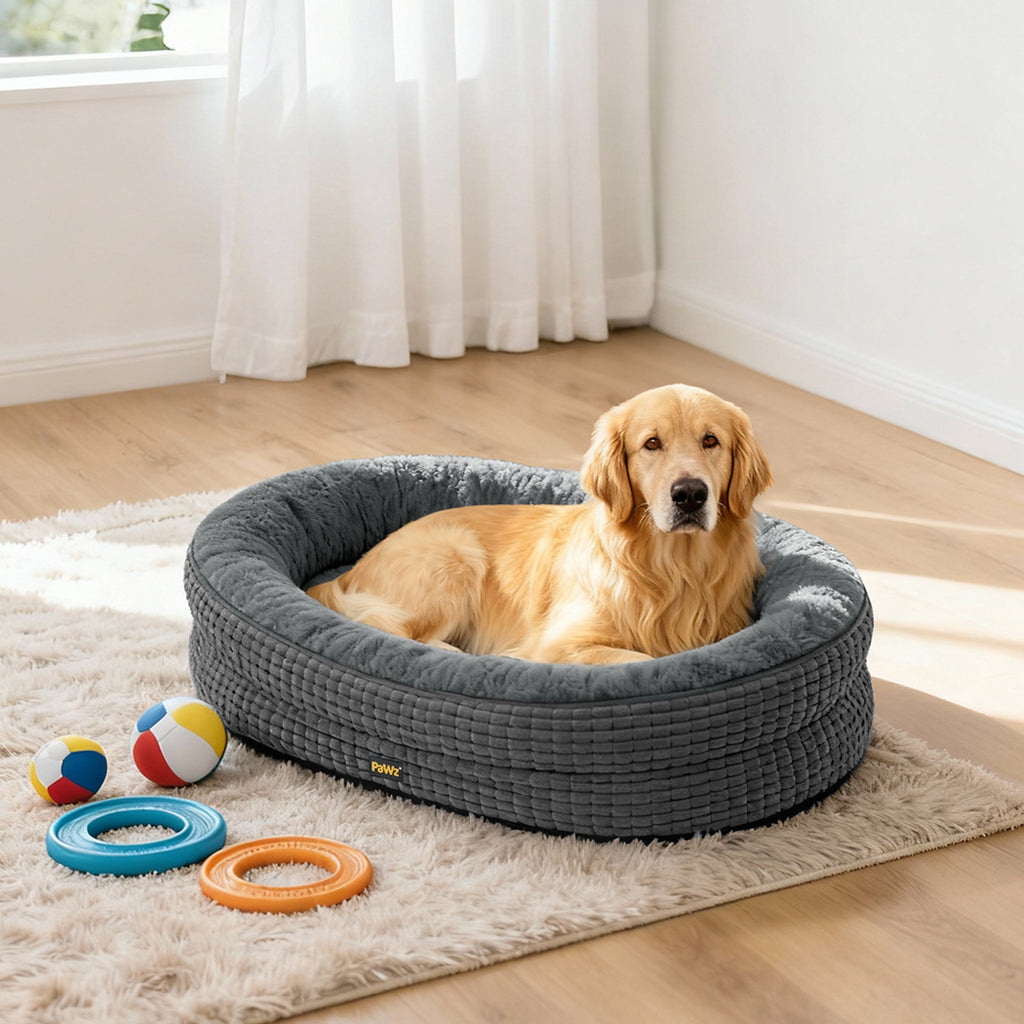 Pawz Orthopedic Plush Dog Bed Soft Washable Pet Bed Grey Cosy Cushion XXL Size-2011971117035687942