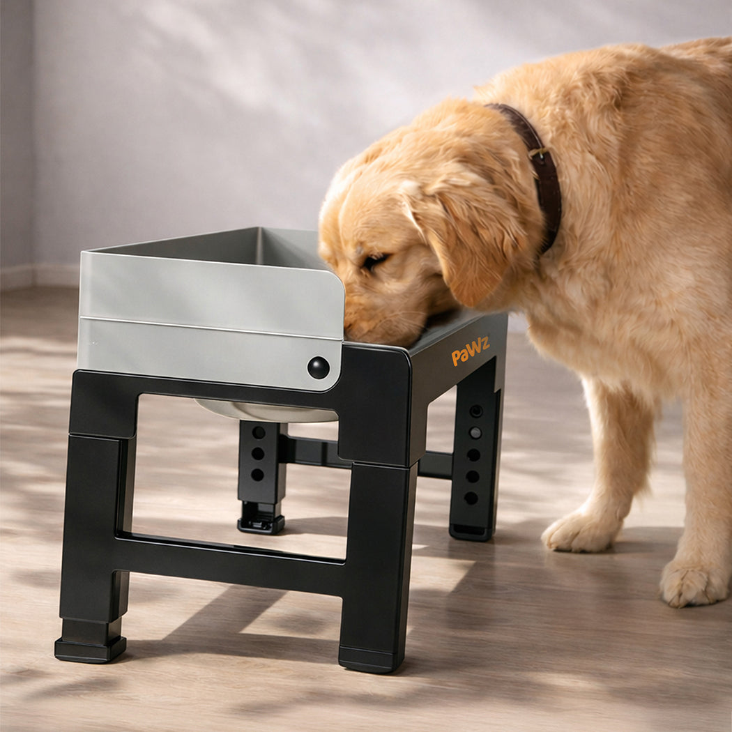 Pawz Elevated Dog Bowls Pet Feeder 6 Height Adjustable Raised Food Water Large-2029334098807492614