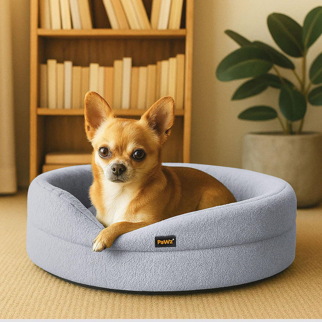 Pawz Sherpa Donut Bed - Grey, L