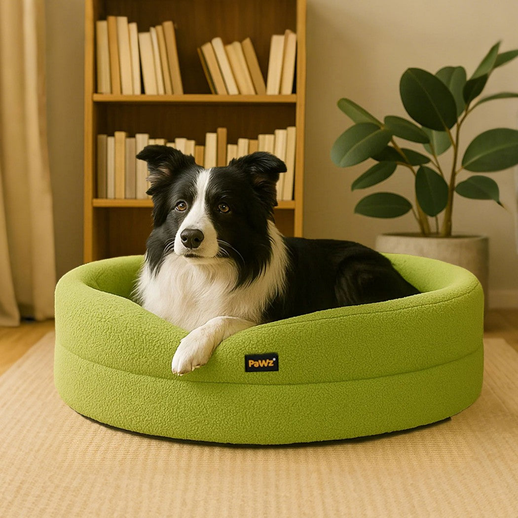 Pawz Sherpa Donut Bed - Green, L