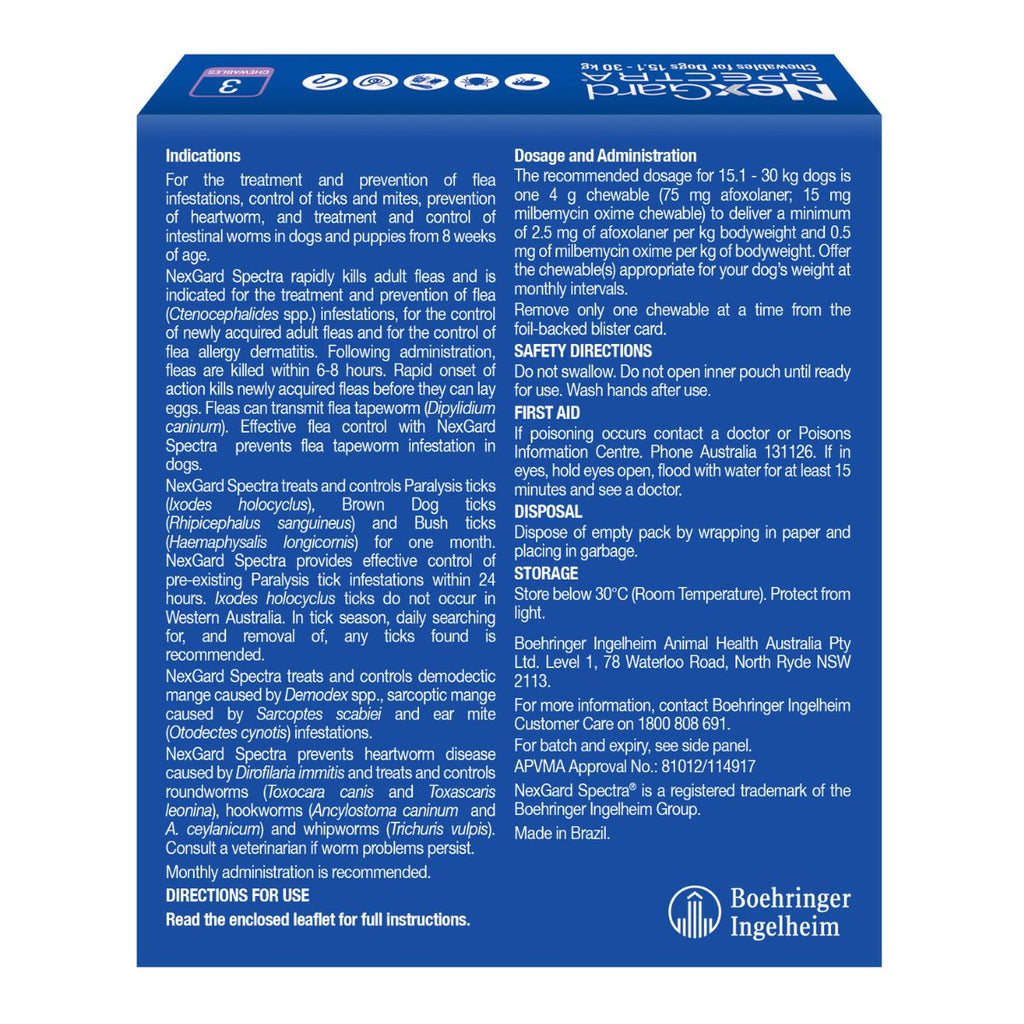 NexGard Spectra Dogs 15.1-30kg 3pk-2006732764795244545