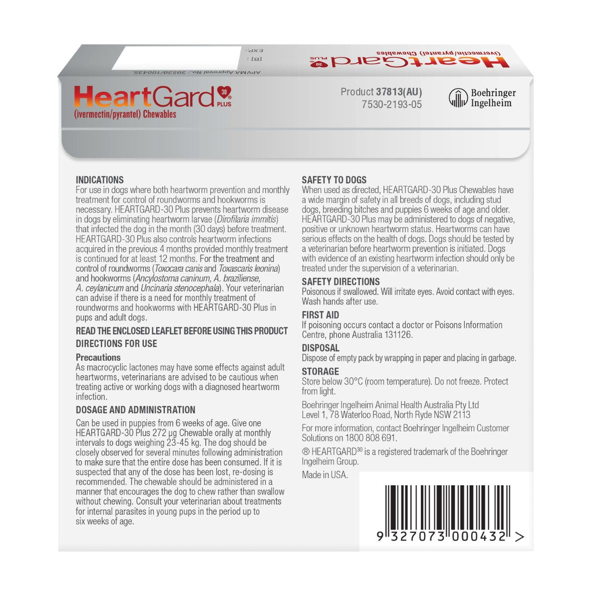 Heartgard 30 Plus Dog 23-45kg Brown 6pk-2006732762236719105