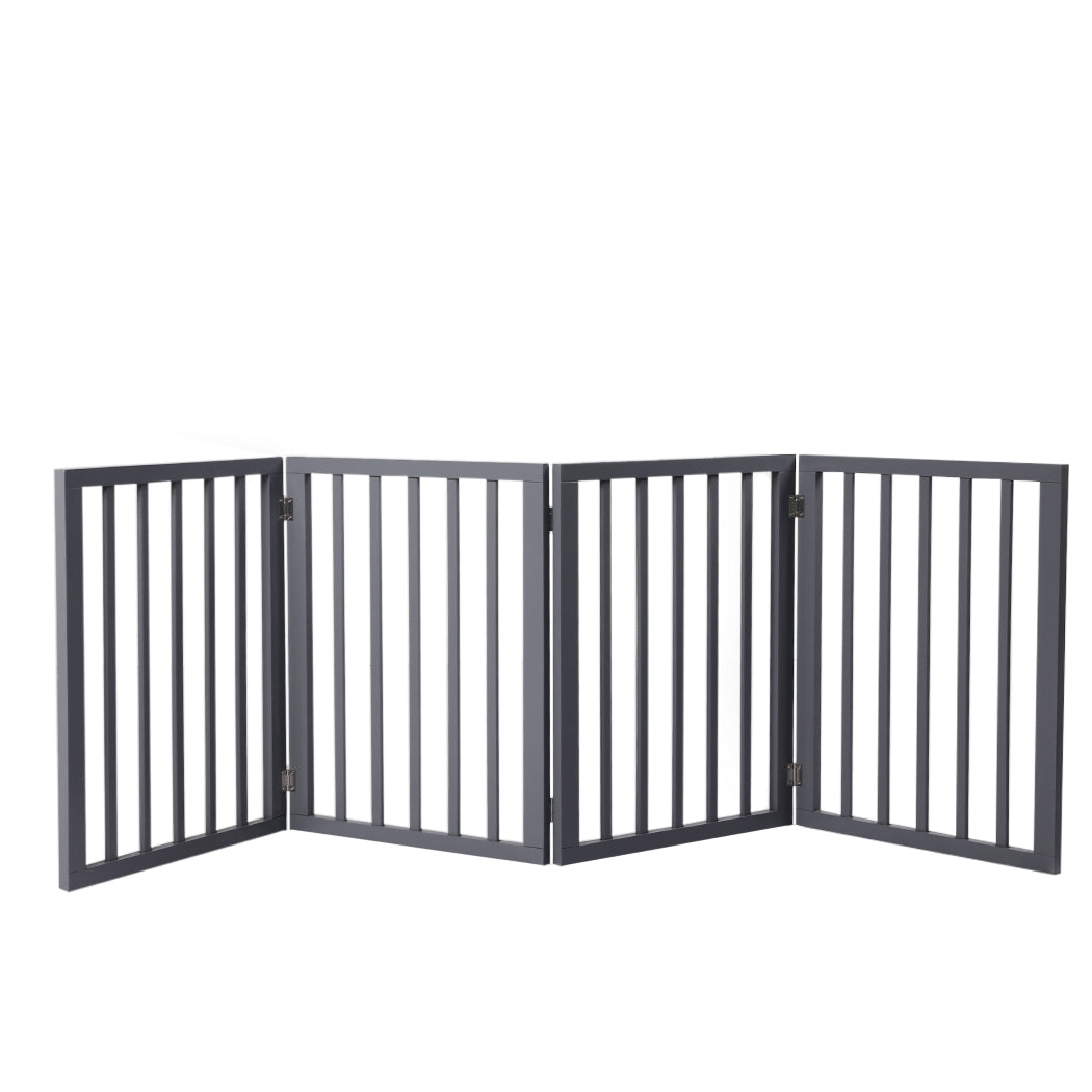 Wooden Pet Gate Dog Fence Retractable Grey 600x 3MM-2029387225392877568