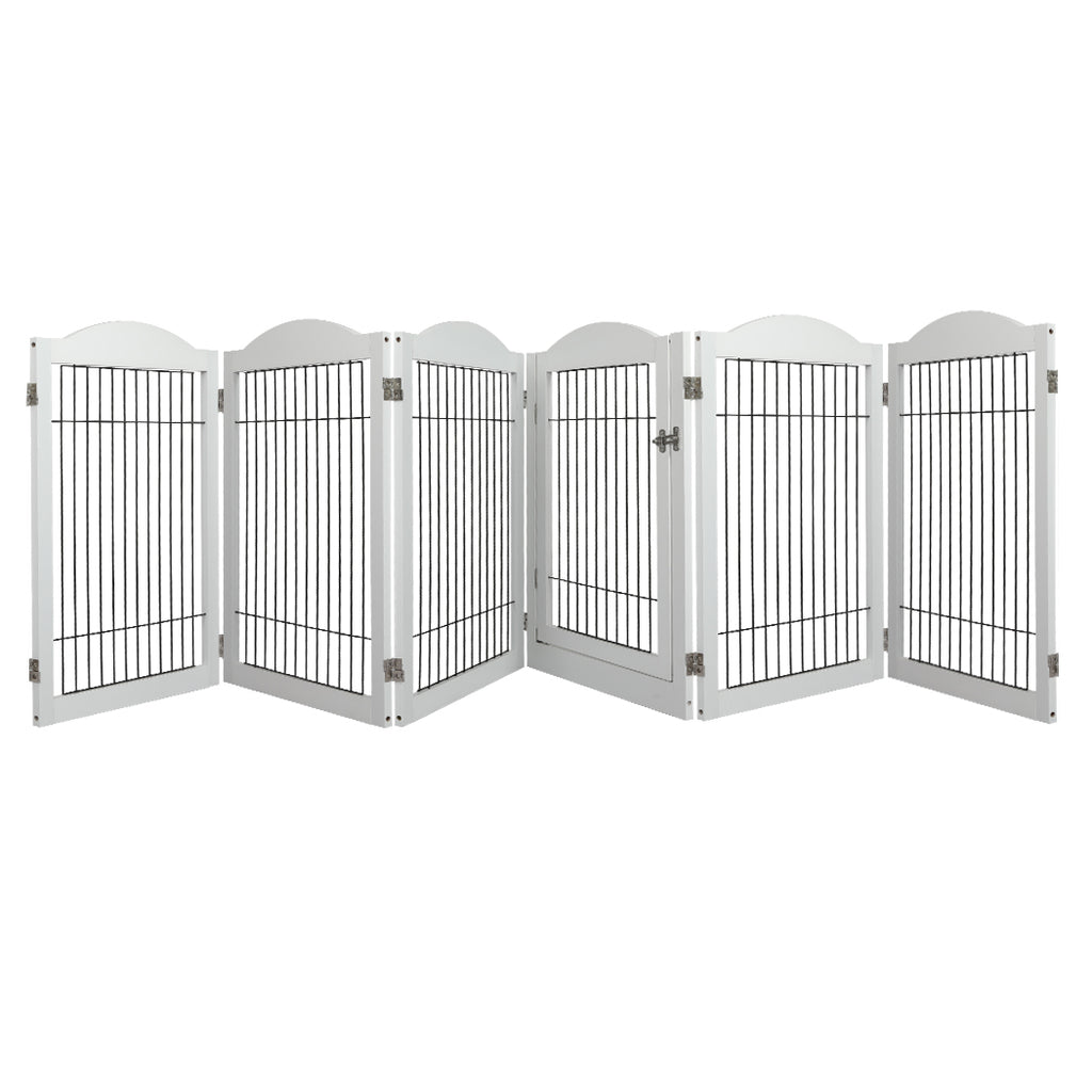 PaWz 6 Panels Pet Dog Playpen Puppy White-2029387230765780992
