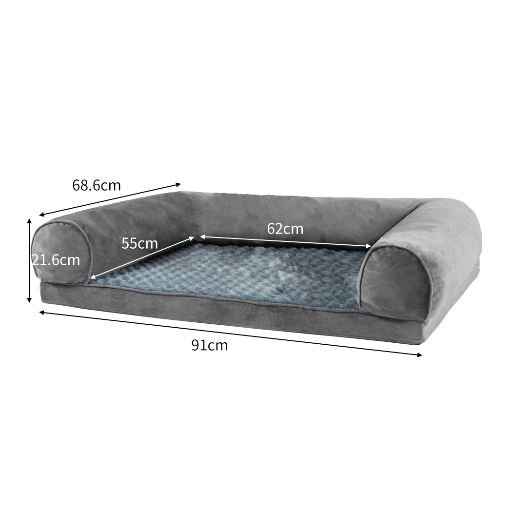 PaWz Pet Bed Sofa Dog Bedding Soft Warm L Grey Large-2029387277637128194