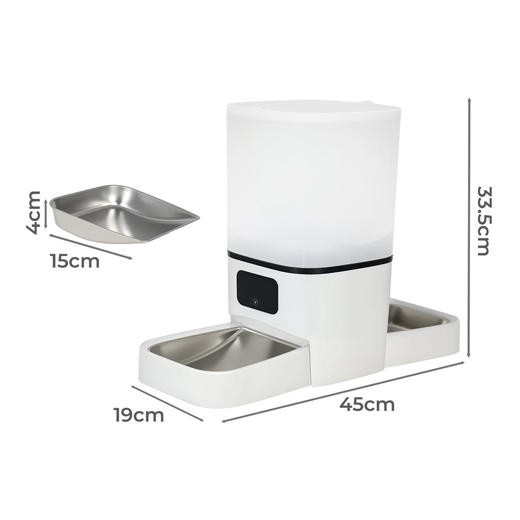 PaWz 6L Automatic Pet Feeder 2 Bowl Food Dispenser-2029387318351237122