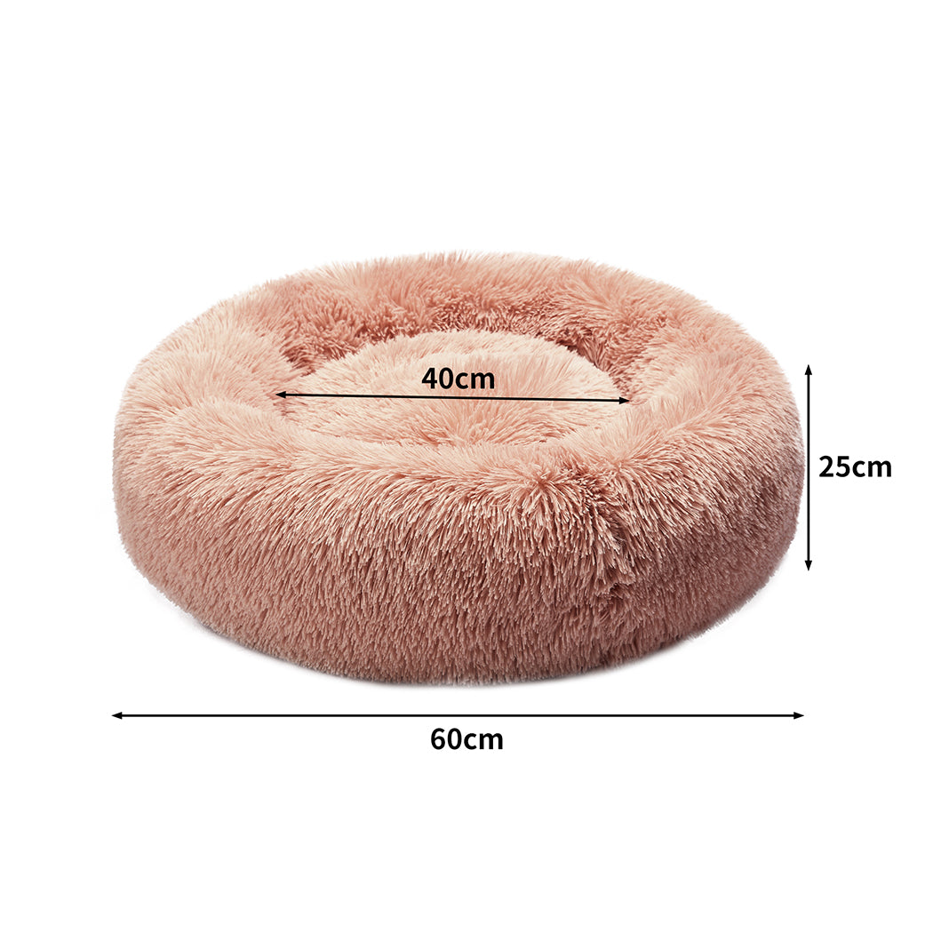 PaWz Pet Bed Cat Dog Donut Nest Calming M Pink Medium-2018816641391005698