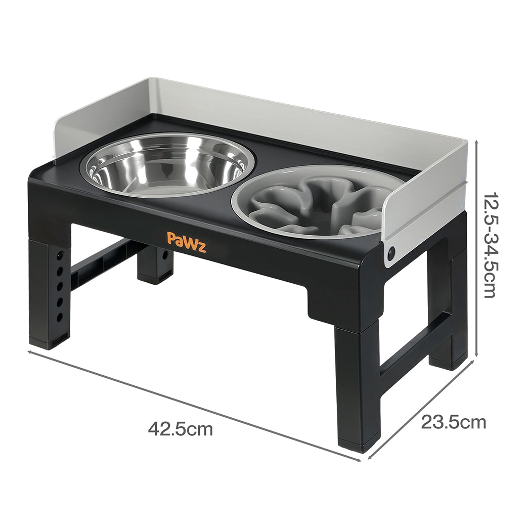 Pawz Elevated Dog Bowls Pet Feeder 6 Height Adjustable Raised Food Water Large-2029334098807492610