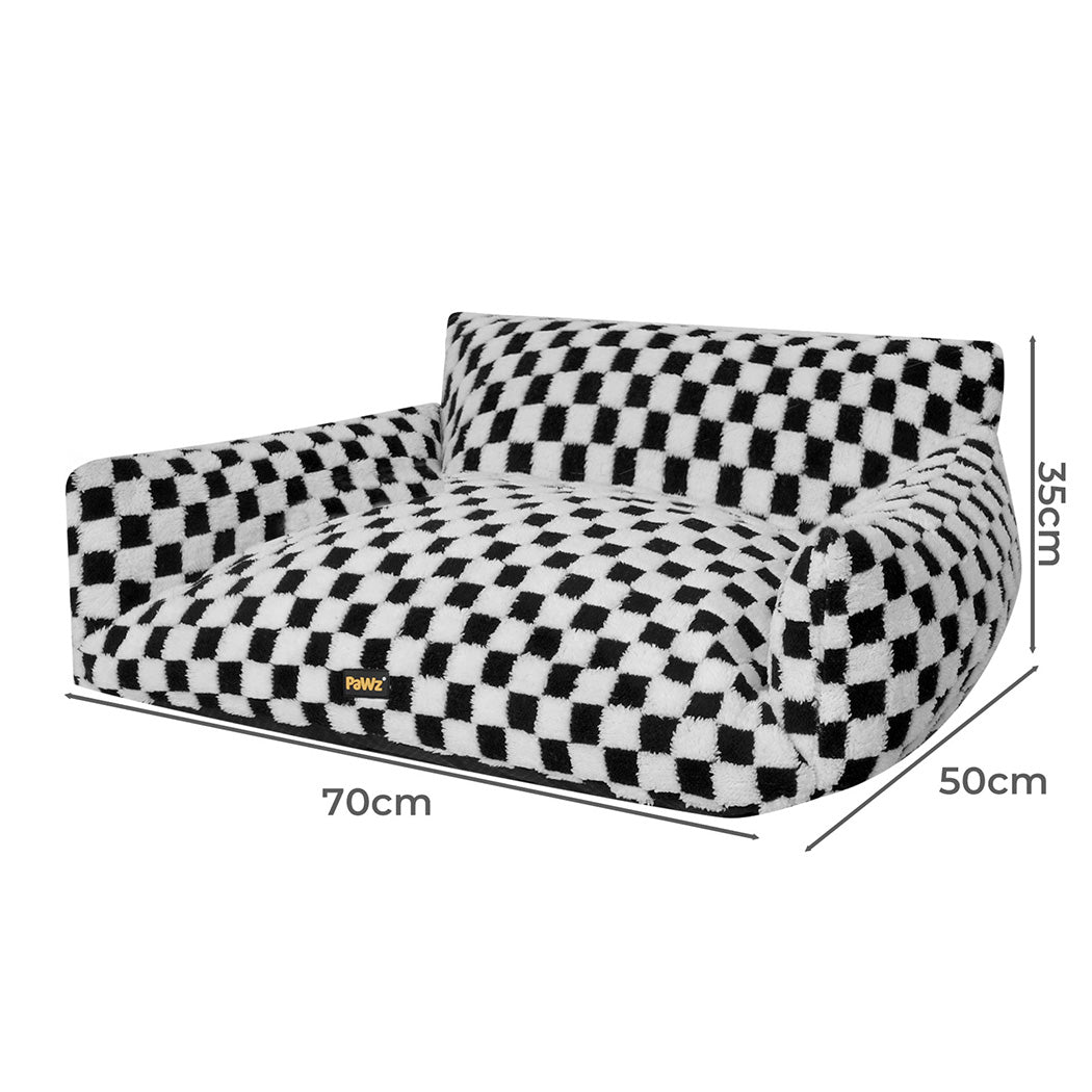 Pawz Pet Bed Plush Checkered Dog Bed Washable Cat Bed-2018816681840873474