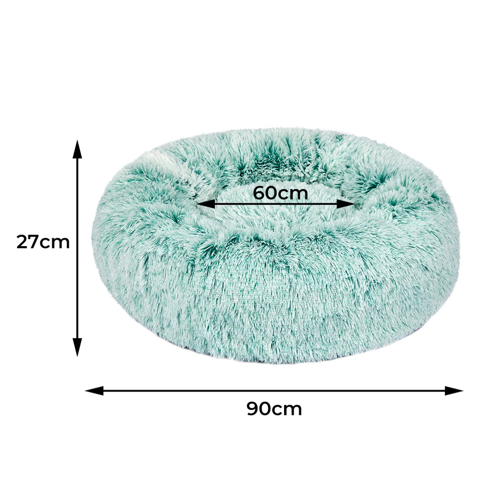 PaWz Pet Bed Cat Dog Donut Nest Calming L Teal Large-2029387223153119234