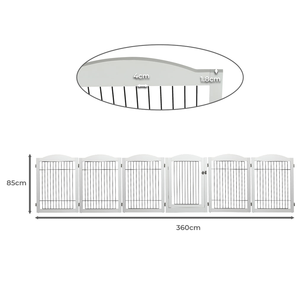 PaWz 6 Panels Pet Dog Playpen Puppy White-2029387230765780994
